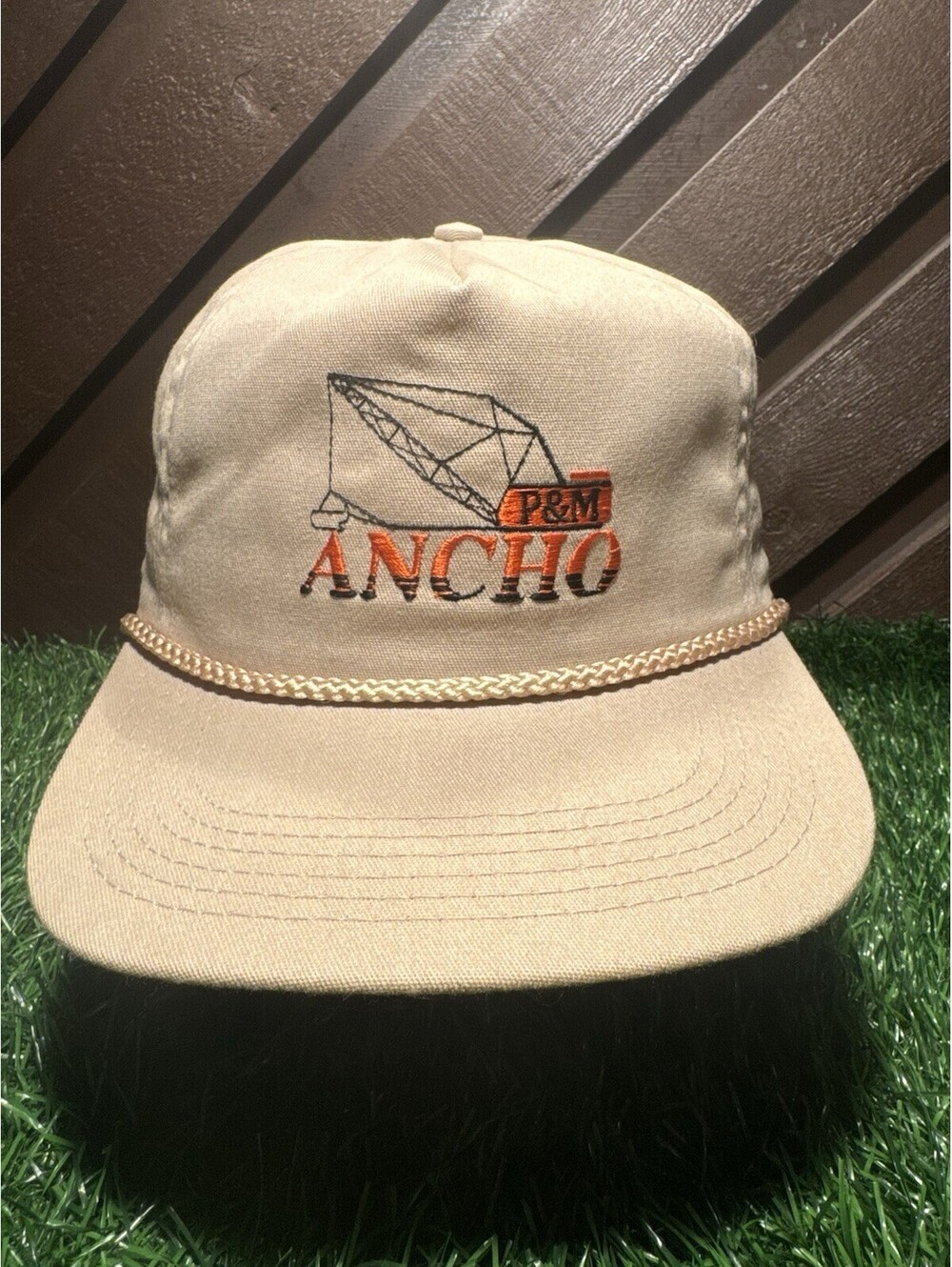 Vtg 1980s P&M Coal Mining ANCHO Surface Mine Dragline Hat AB Emblems USA Made